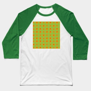 Orange kalanchoe blossoms pattern on green Baseball T-Shirt